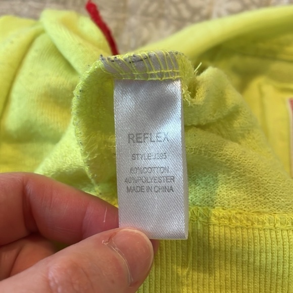 Reflex Neon Yellow California Flag Long Sleeve Hoodie Medium - Picture 6 of 10